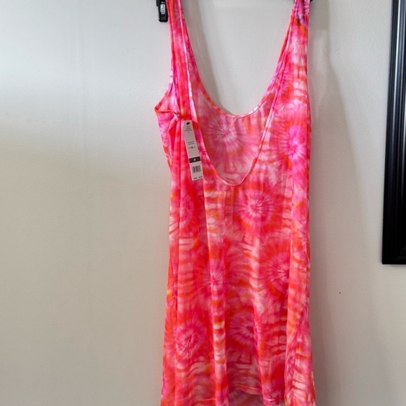 NWT Sundazed Quinn Tie-Dyed Tank Cover-Up Dress  M Coral Pink, coverup - Picture 4 of 5